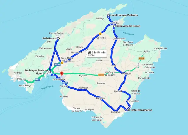 Rondreis Highlights Mallorca | Route